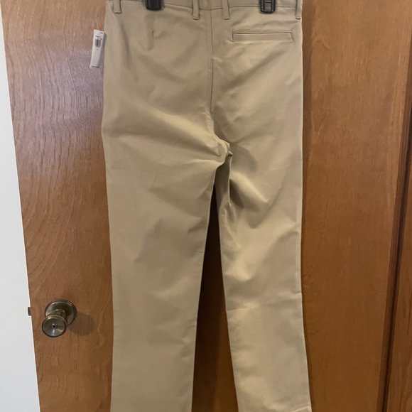 NWT Boys Old Navy Kids Khaki Tan Pants Size 14 Straight Fit Adjustable Waist - Picture 3 of 6